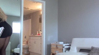 Mini tight skirt and pantyhose